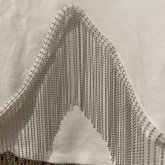 Superdown Elaine Dress/ fitted white fringe dress - Picture 5 of 7